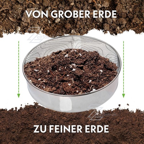 Gartensieb Rund 30cm 5 austauschbaren Siebeinsätzen m. Gartenschaufel Handschuhe - Bild 3 von 15