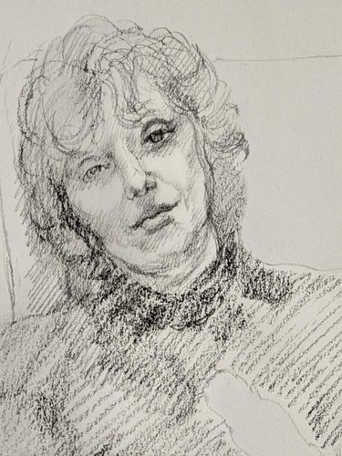 Original pencil & charcoal drawing by Thora Clyne SSWA 1937– 2020 woman portrait - Picture 11 of 16