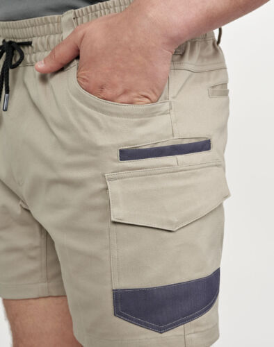 Mens Stretch Cotton Drill Work Shorts Size 72-127 Navy Black Khaki Cargo Ladies - Picture 17 of 17