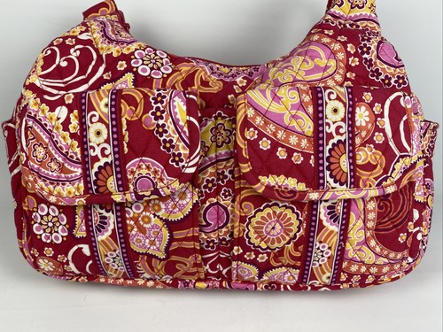 Vera Bradley Raspberry Fizz Pink Orange Paisley Crossbody Bag Purse Handbag - Picture 3 of 15