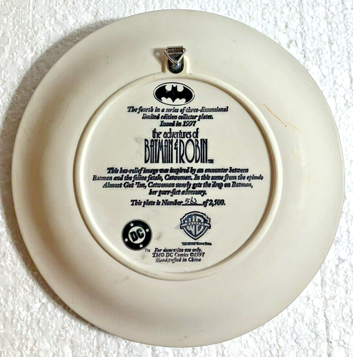 Warner Bros~ 1997~BATMAN & CATWOMAN~3-D Collector Plate~#562/2500~LTD ED.~No Box - Picture 7 of 15