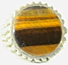 VTG MEXICAN STERLING SILVER MODERNIST MOD TIGERS EYE RING SIZE 12.5