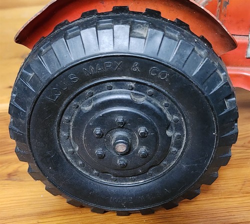 1950s LOUIS MARX METAL TOY TRACTOR FRONT LOADER NO SCOOP PARTS RESTORATION 10.5" - Picture 7 of 12