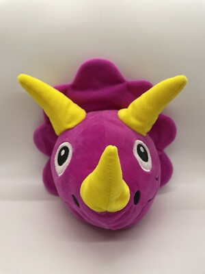 8'' Fun Express Triceratops Dinosaur Head Plush Pink Stuffed Animal Soft Toy 