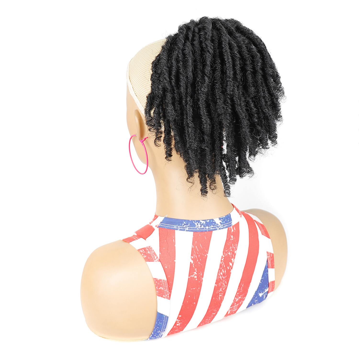 Short Faux Locs Buns Dreadlocks Bun Puff Drawstring Ponytails Clip in Hairpieces - Picture 14 of 24