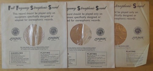 3X Vintage London Records UK Black Stereo FFSS Inner Poly Sleeves 12" LP 60's - Picture 1 of 2