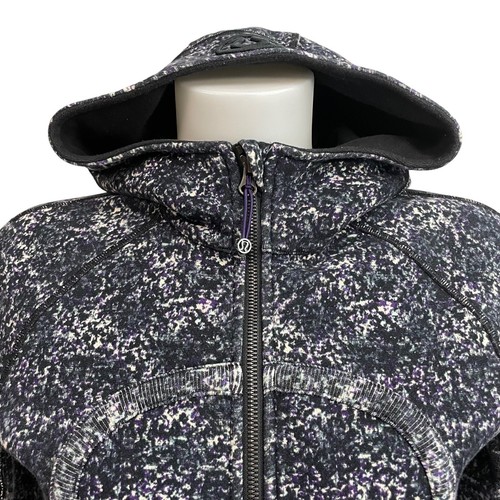 Sudadera con Capucha LULULEMON Rara de Buceo Cremallera Completa Galaxia Estampado Moteado Forrada de Vellón Talla 4 - Imagen 2 de 8
