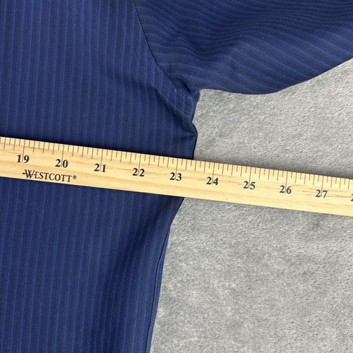Kenneth Cole Reaction L 16 1/2 34-35 Slim Blue & Navy Pin Stripes Dress Shirt - Picture 5 of 9