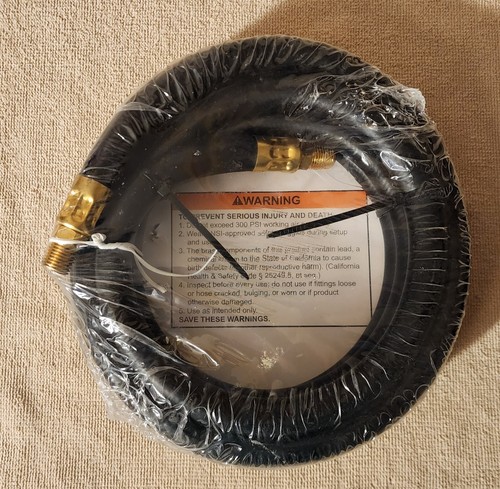 Central Pneumatic 8-15 Ft x 3/8" Rubber Air Hose 300 PSI Oil Abrasion Resistant - Picture 3 of 3