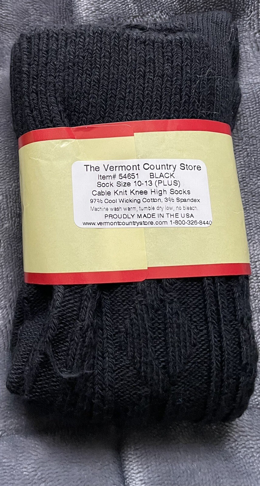 Women's socks Vermont Country Store Plus Size Black Knee High socks eBay