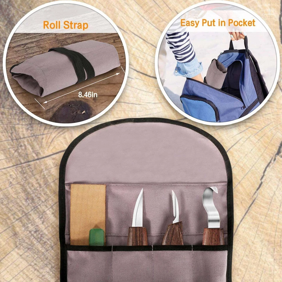 10Pcs/set Wood Chisel Tools Kit Carving Knives Woodworking Whittling Cutters Set - image 4 of 4