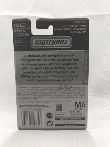 Matchbox 2010 City Action #68 '06 Ford Crown Victoria Cabina unificata verde pressofusa - Foto 3 di 9