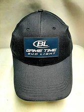 BL GameTime Bud Light BallCap Black Adjustable Hat Hook/Loop Size Adult/Teens