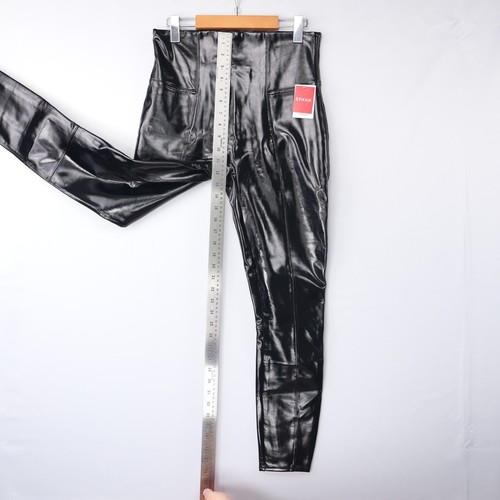 Spanx Mujer Leggings Imitación Cuero Charol Cintura Alta Negro Brillante Brillo Talla Nuevo con Etiquetas - Imagen 25 de 86