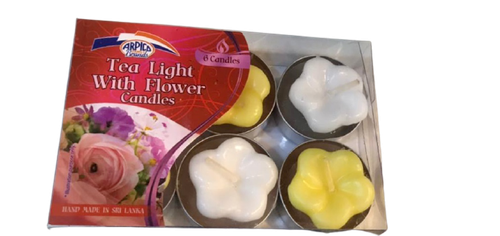 6 Handmade Gift Tea Light With Flower Night Light Candles Free Shipping New - Picture 4 of 6