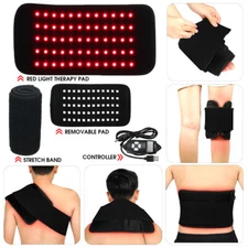 660nm&850nm Infrared Red Light Therapy Back Waist Wrap Pad Belt For Pain Relief