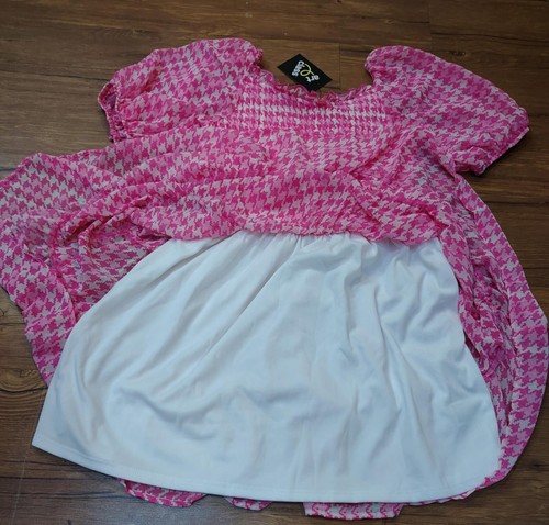 Girls' Smocked Bodice Cut Out Chiffon Dress - Art Class™ Pink L size L 10/12 - Picture 4 of 5