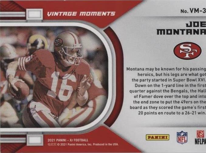 2021 Panini XR Joe Montana #VM-3