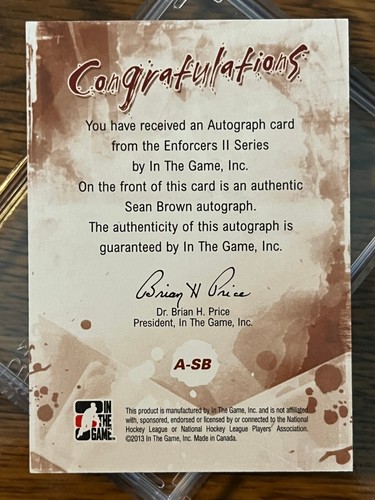 2013/2014 - In The Game - Enforcers II - Autographed Cards - Picture 103 of 111