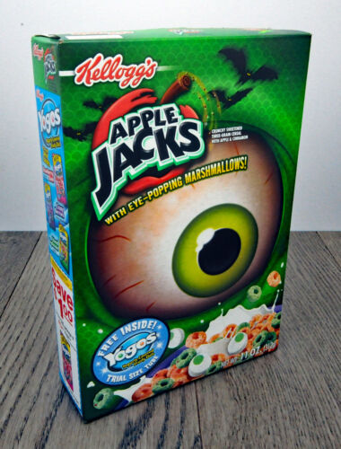 Vtg Apple Jacks Cereal w/Eye-Popping Marshmallows 11 Oz Full Box Factory Sealed