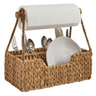 Hyacinth Caddy Paper Towel Holder Organizer Rattan Basket 13.5x7.5x14 Park