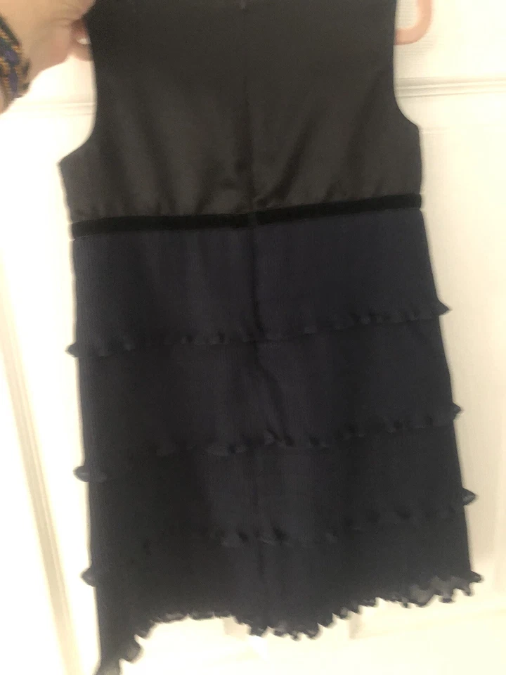 NEW Gymboree Holiday Dress-Girls Size 5-Navy Blue & Black -Tiered Ruffles-party - Image 3 of 4