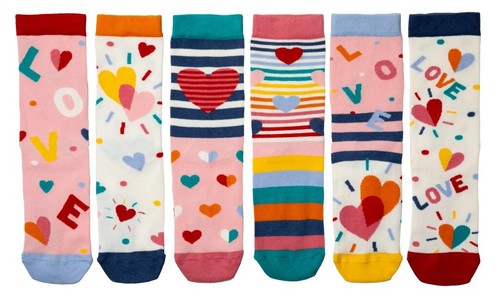 UNITED ODSOCKS CORAZÓN Y SUELA CALCETINES SEIS CALCETINES IMPARES PARA DAMAS 6 - 11 IDEA DE REGALO - Imagen 3 de 5