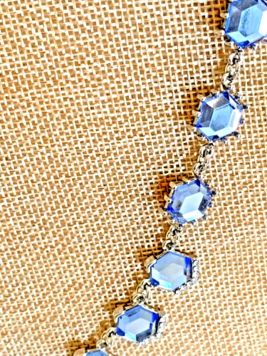 Lovita & Co 18" Blue Crystal Necklace Set w Stud Earrings - Picture 3 of 9