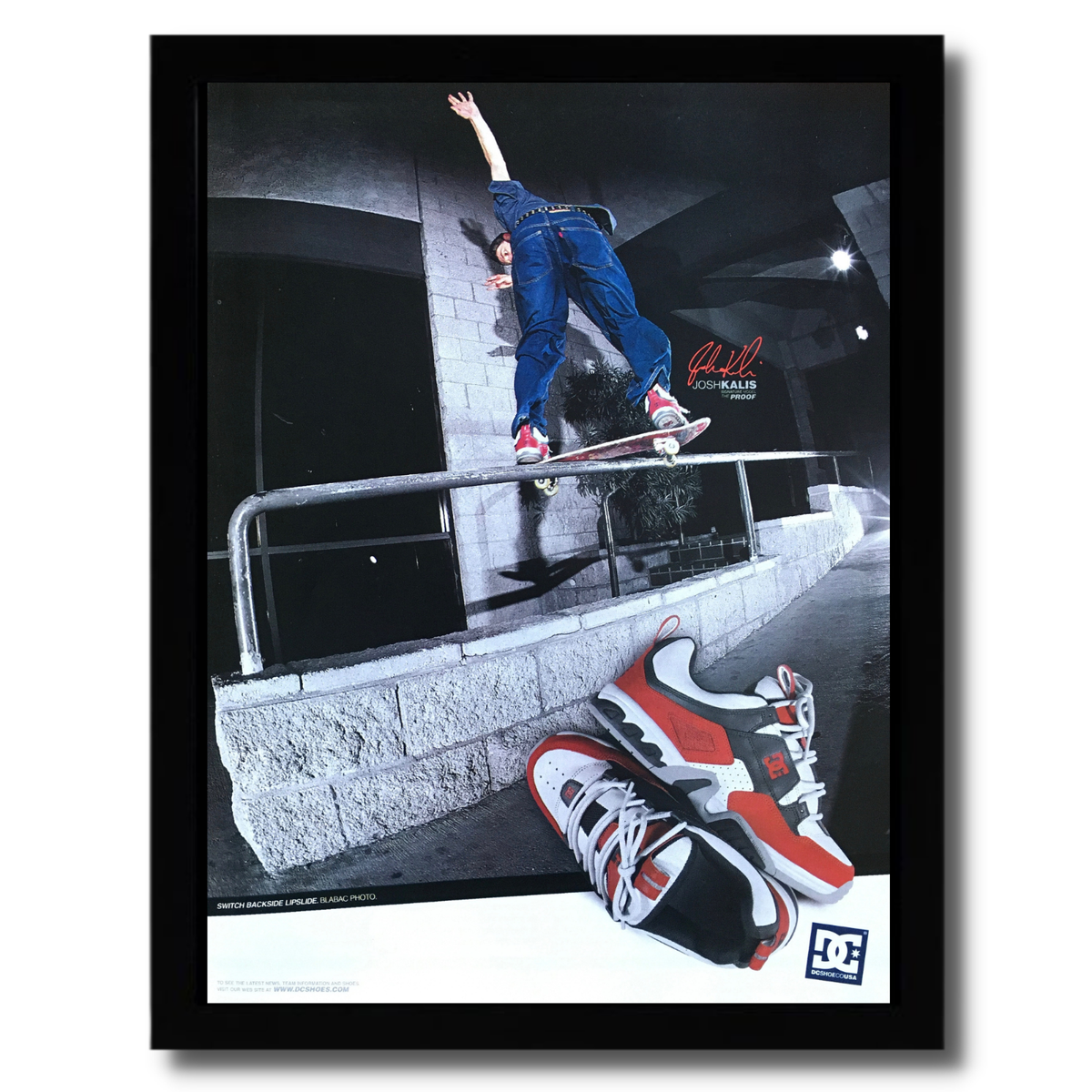 2000 DC Shoes JOSH KALIS Skateboarding Framed Print Ad/Poster