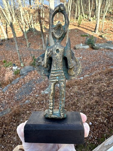 Vintage Sardinia Nuragic Warrior Bronze Sculpture 7” Tall - Picture 5 of 7