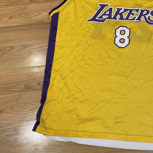 Vintage Champion Lakers Kobe Bryant NBA 8 24 Basketball Custom Jersey Mens 44 XL - Picture 7 of 13