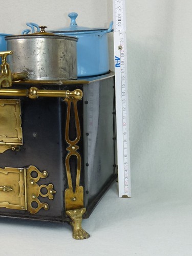 alter großer Bing Puppenherd um 1900 Herd Puppenofen Küchenherd Emailgeschirr - Bild 14 von 17