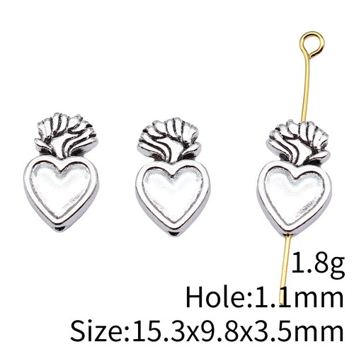 140 Stck. Tibet Silber Herz Zwischenring Perlen 15,3 x 9,8 x 3,5 mm Selbermachen Handwerk D17224 - Bild 4 von 4