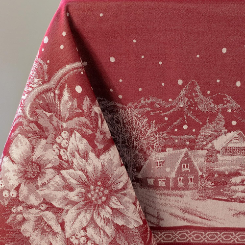 Benson Mills Engineered Jacquard Heavyweight Fabric Table Cloth, Holiday, Winter - Picture 5 of 12