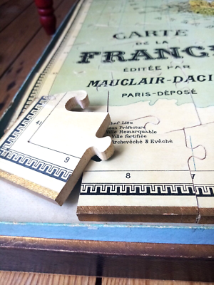 c. 1895 🧩 TRES GRAND PUZZLE GEOGRAPHIQUE ANCIEN LA FRANCE Jeu Mauclair Dacier