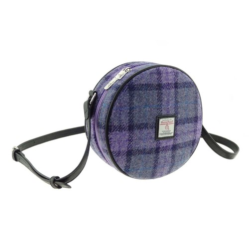 Glen Appin Bannock Small Harris Tweed Round Shoulder Bag choice of colours - Picture 9 of 33
