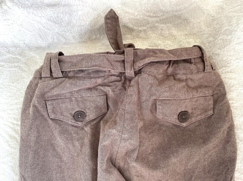 Jacadi Paris Girls New Cotton Tie Bow Belt Brown White Pants 2013 Rare Size 7 - Picture 4 of 8
