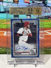 2020 Bowman Chrome Draft Alec Burleson True Blue Auto /150 BGS 9.5 GEM Cardinals