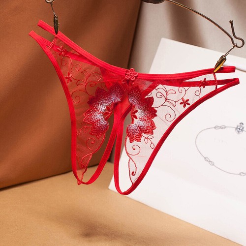 Women Open Crotch Stretch Lace Sexy Crotchless Panty Briefs Knickers Lingerie - Picture 60 of 86