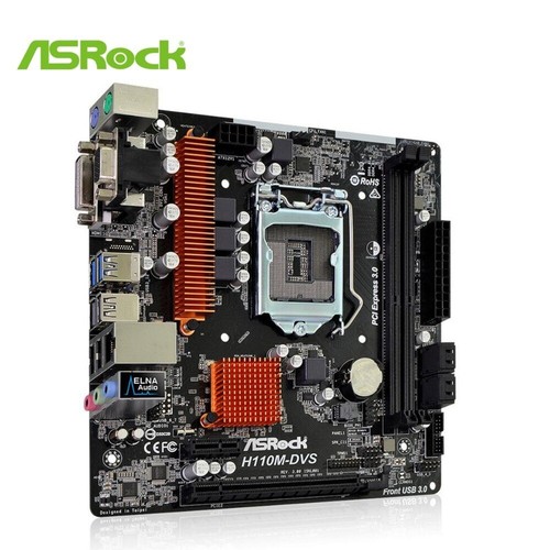 ASRock H110M-DVS Motherboard 2133MHz Intel H110 Chipset 4*SATA 6Bb/s PCI USB3.0 - Picture 3 of 4