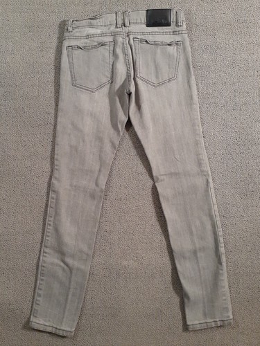 Pantalones de mezclilla para mujer Rude ajustados grises ajustados 28x32 tiro bajo bonitos desvanecimientos - Imagen 2 de 12