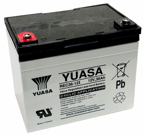 2 x YUASA 12V 36AH (33AH 35AH) AGM LEAD ACID Battery 1st by Design Mobility - Picture 3 of 3