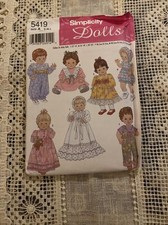 Simplicity BABY DOLL Patterns 18" DOLL WARDROBE Patterns~UNCUT! Size 12"-22" 