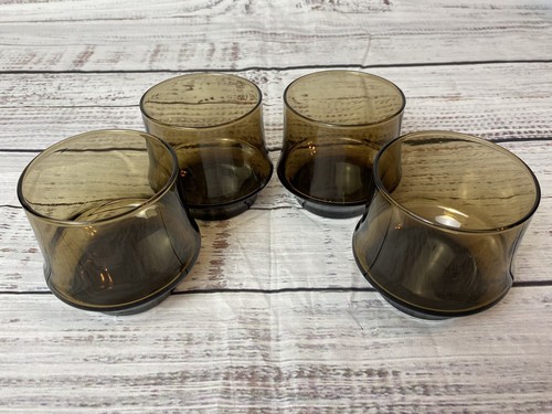 4 Vintage Libbey Tawny Impromptu Juice Glasses 8oz Lowball Tumblers 1980’s Brown - Picture 2 of 5