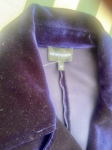 Hermosa chaqueta azul terciopelo Emporio Armani para mujer, talla 48 - Imagen 7 de 8