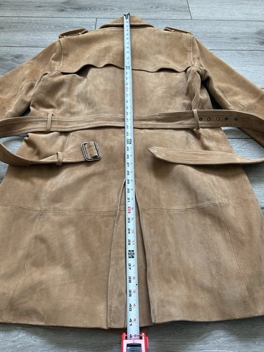 Banana Republic Camel Suede Men's Trench Coat in Medium With Belt - Picture 14 of 14