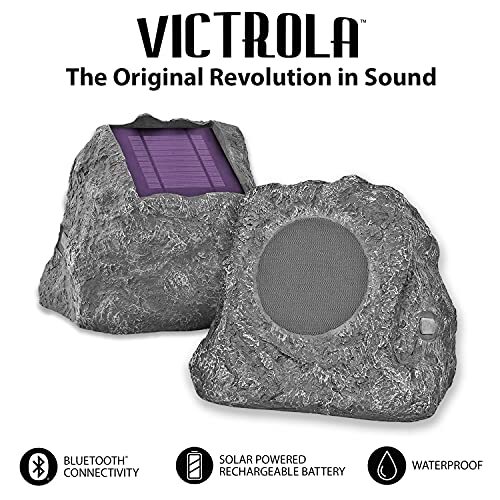 Innovative Technology Outdoor Rock Speaker Pair Wireless Bluetooth Speakers For - Picture 3 of 5