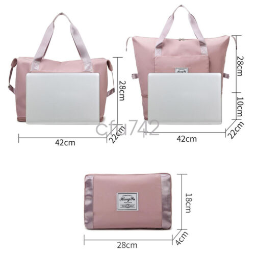 Foldable Travel Bag- Unisex Lightweight Large Capacity Folding Duffel Travel Bag - Picture 7 of 17