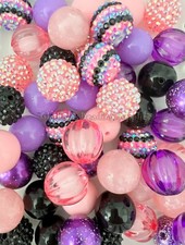 50 Qty 20mm Beads, Colorful Acrylic Beads, Bubblegum Beads, Gumball Bead 136
