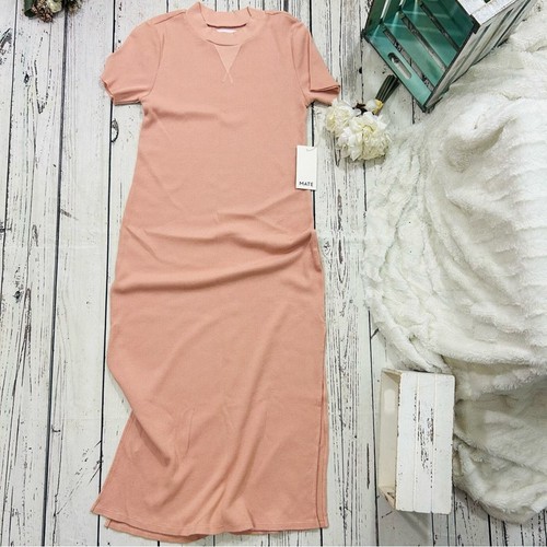 MATE the Label Layla Thermal Dress pale pink NWT women size small - Picture 5 of 8